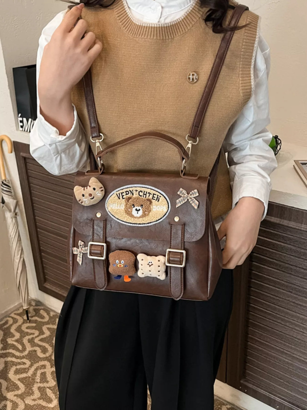 Bear Decor Backpack Bag - Lilixa.store