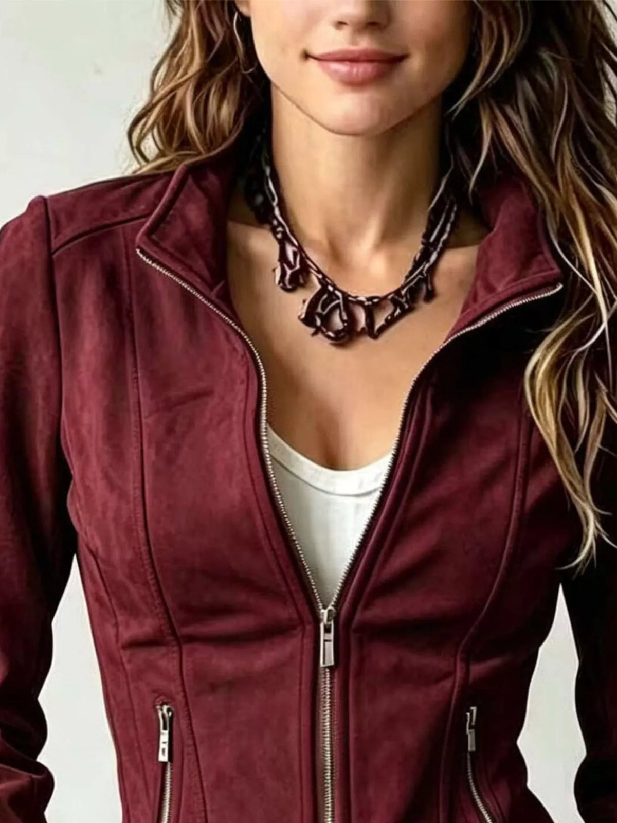 Slim-Fit Zip-Up Jacket - Lilixa.store