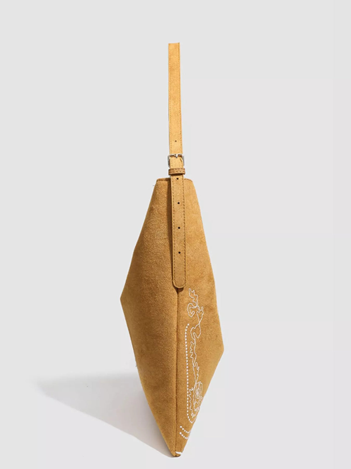 Embroidered Suede Handbag