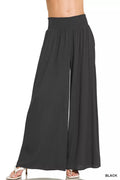 Zenana Smocked Waistband Wide Leg Lounge Pants - Lilixa.store