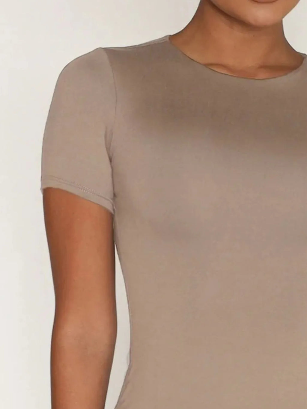 Round Neck Short Sleeve Swim Top - Lilixa.store