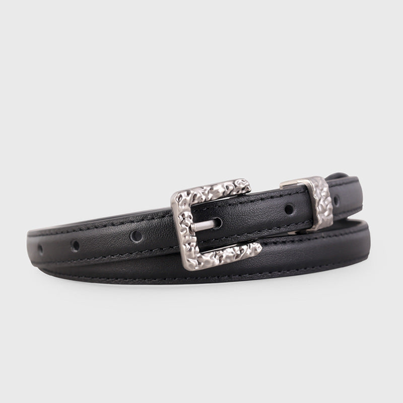 Textured Buckle Leather Belt - Lilixa.store