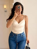 Ruched Spaghetti Strap Bodysuit - Lilixa.store