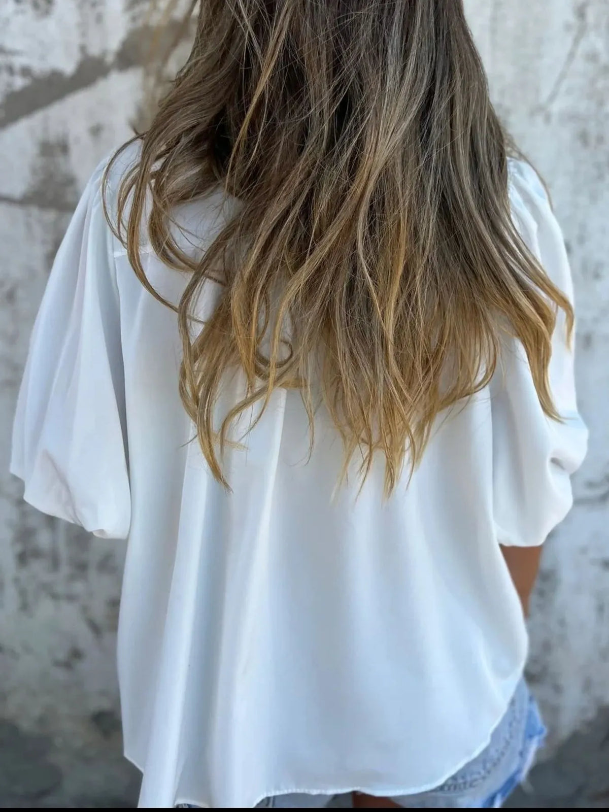 Full Size Smocked Puff Sleeve Blouse Plus Size - Lilixa.store