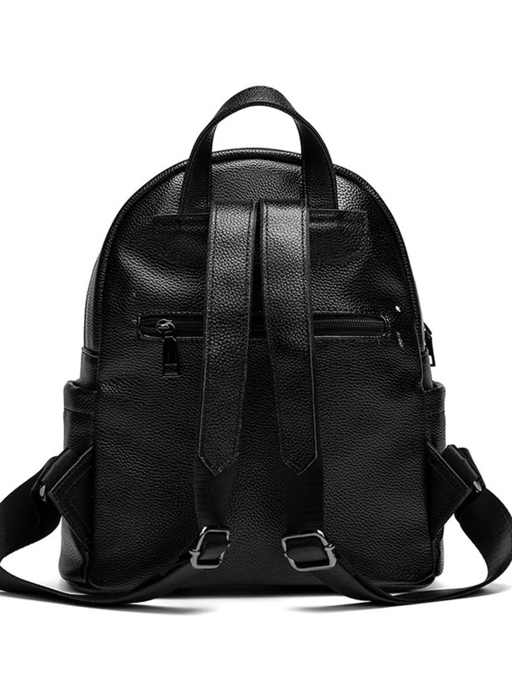 Minimalist Chic PU Leather Casual Backpack Bag in Black, view 7