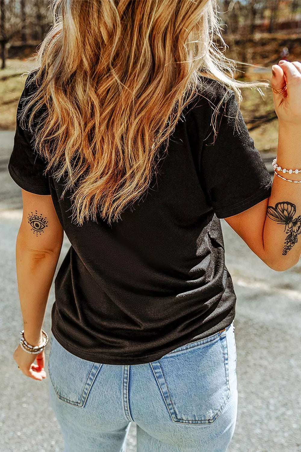 Full Size Rhinestone Ghost Round Neck T-Shirt Plus Size