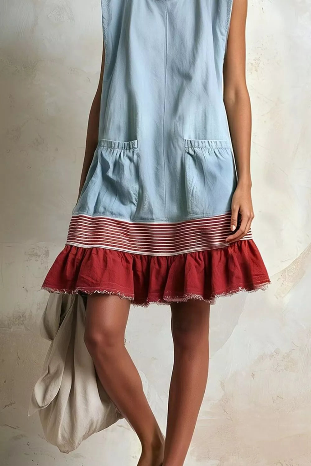 Full Size Ruffled Hem Sleeveless Mini Dress Plus Size - Lilixa.store