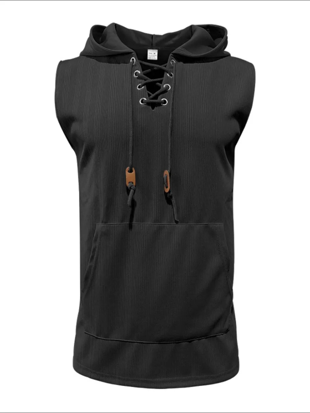 Men's Lace Up Hooded Top - Lilixa.store