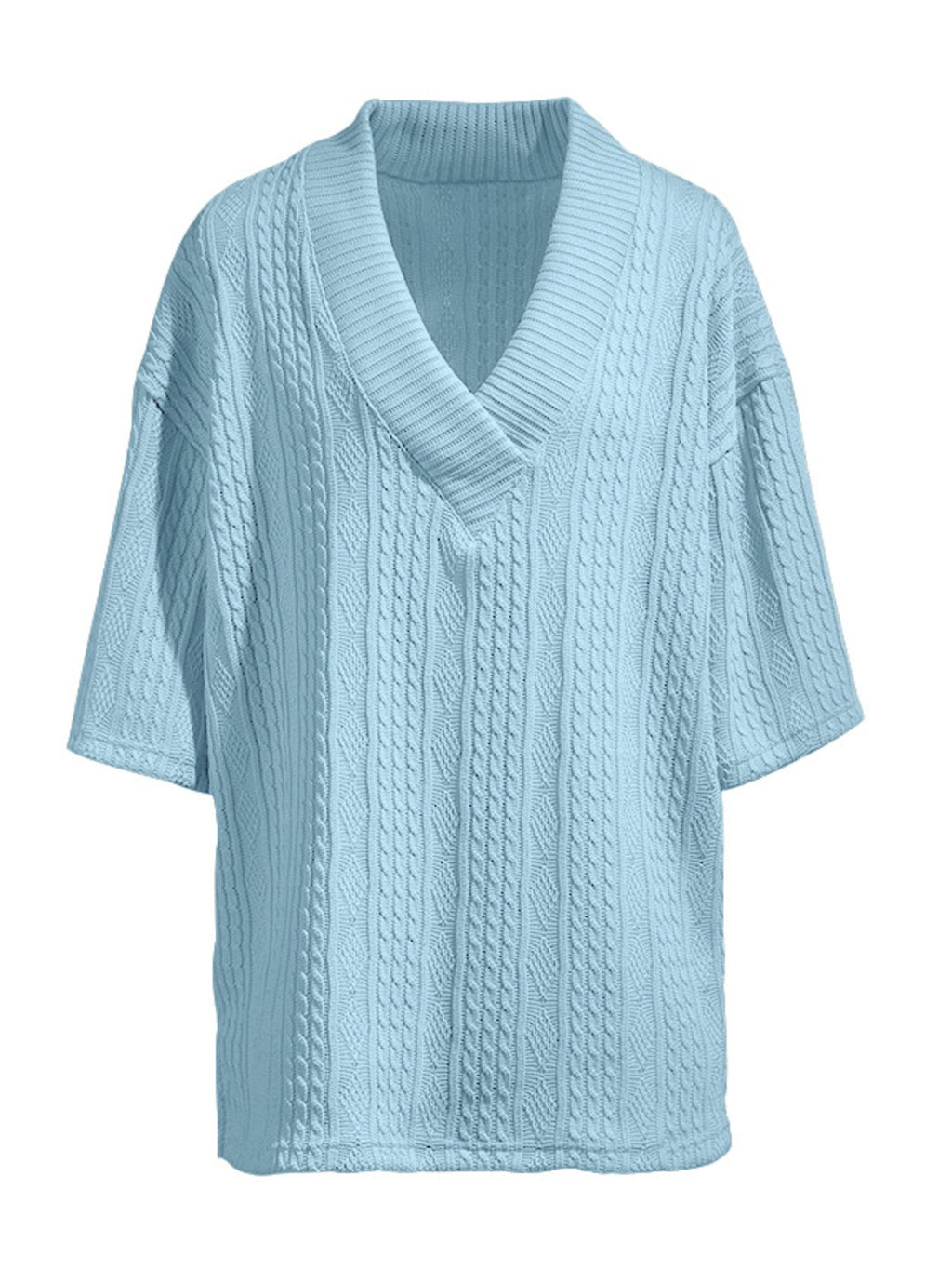Men's Full Size Casual Knit V-Neck Short Sleeve Top and Shorts Set Plus Size - Lilixa.store