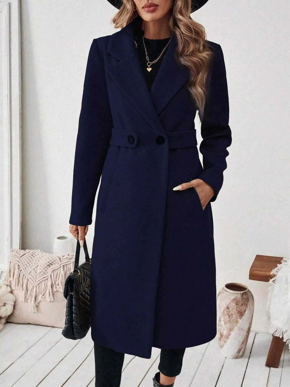 Single-Button Longline Coat