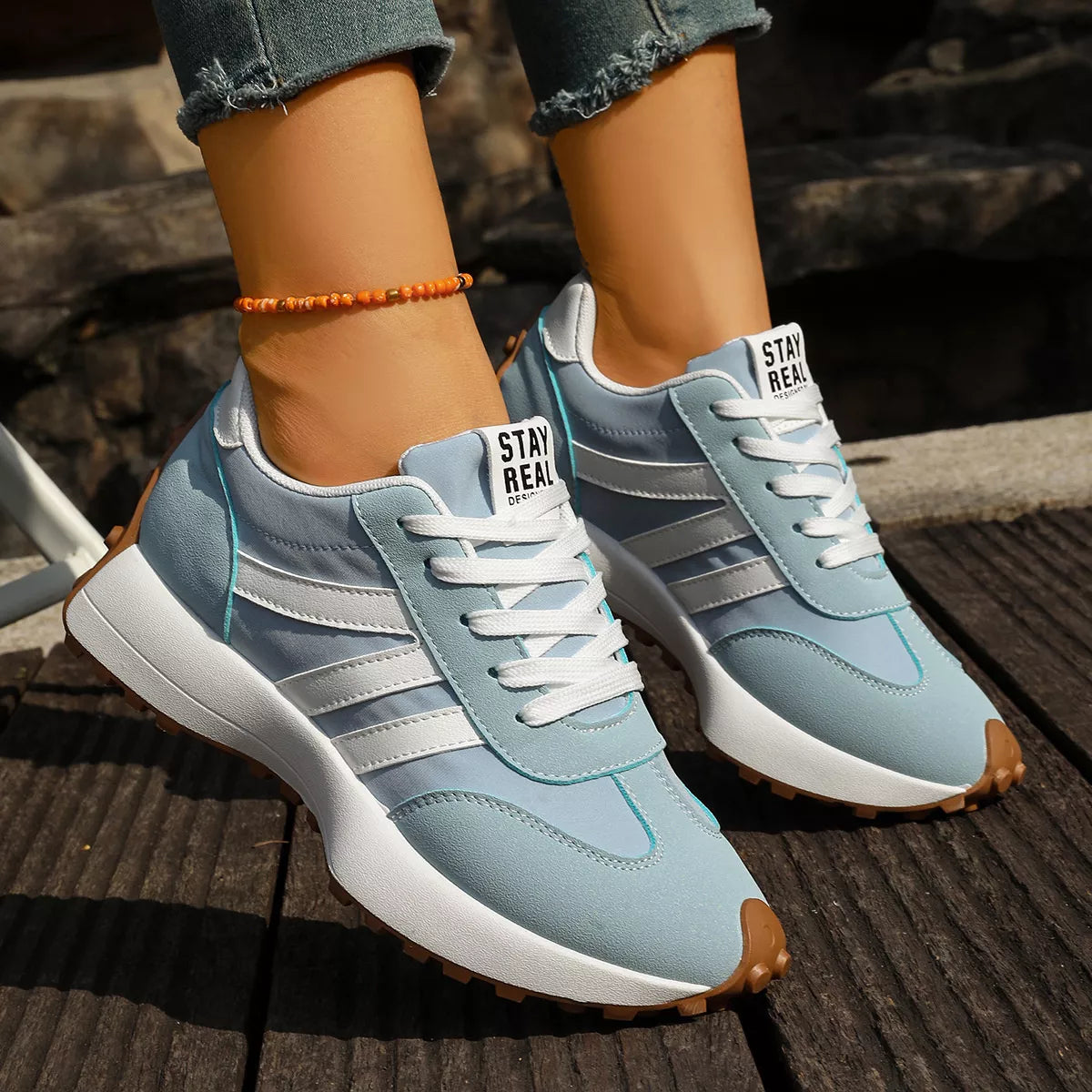 Round Toe Lace Up Sneakers - Lilixa.store