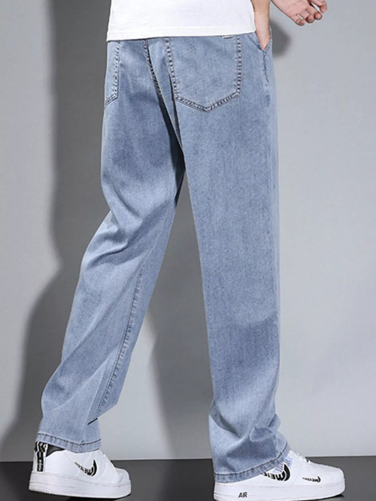 Men's Loose Fit Washed Jeans - Lilixa.store