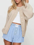 Chunky Knit Button-Up Cardigan - Lilixa.store