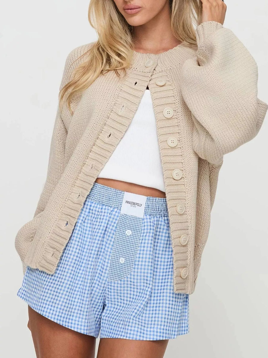 Chunky Knit Button-Up Cardigan