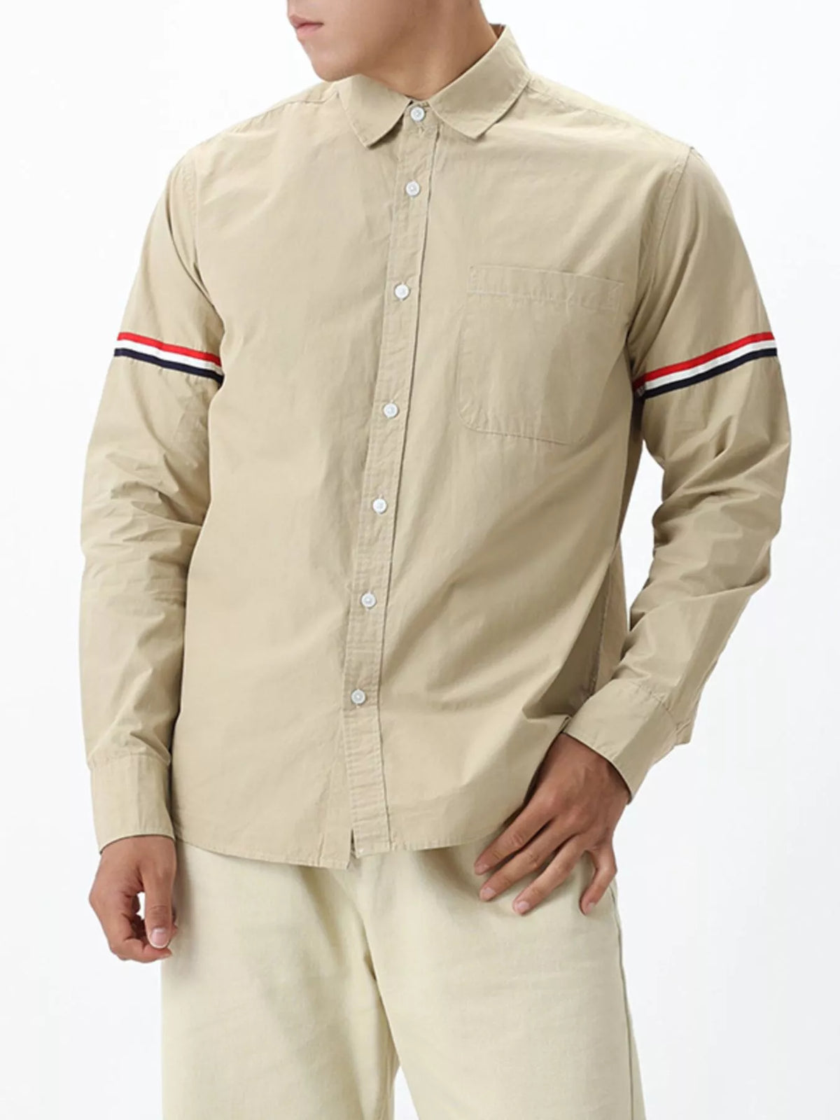 Men's Plus Size Long-Sleeve Button-Down Shirt - Lilixa.store
