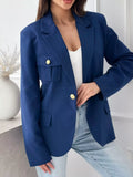 Lapel Collar One Button Blazer - Lilixa.store