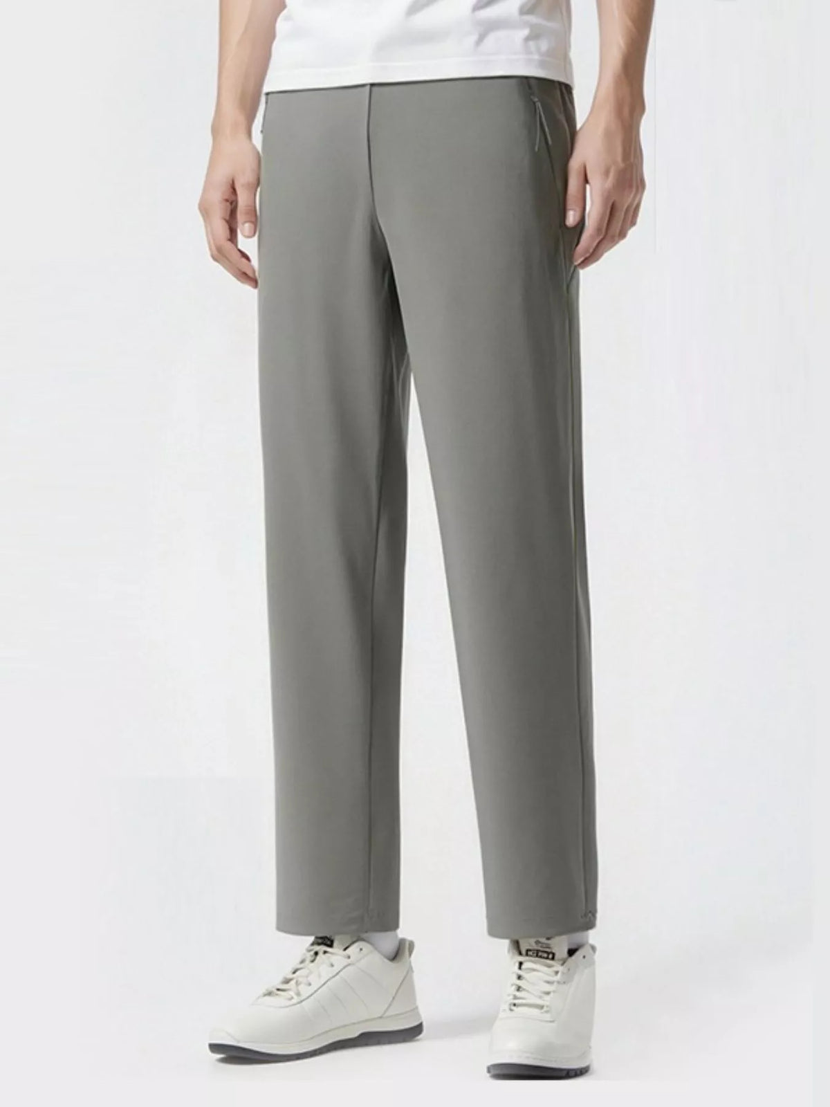 Men's Plus Size Casual Lightweight Straight-Leg Pants in Green