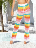 Cutout Contrast High Waist Swim Pants - Lilixa.store