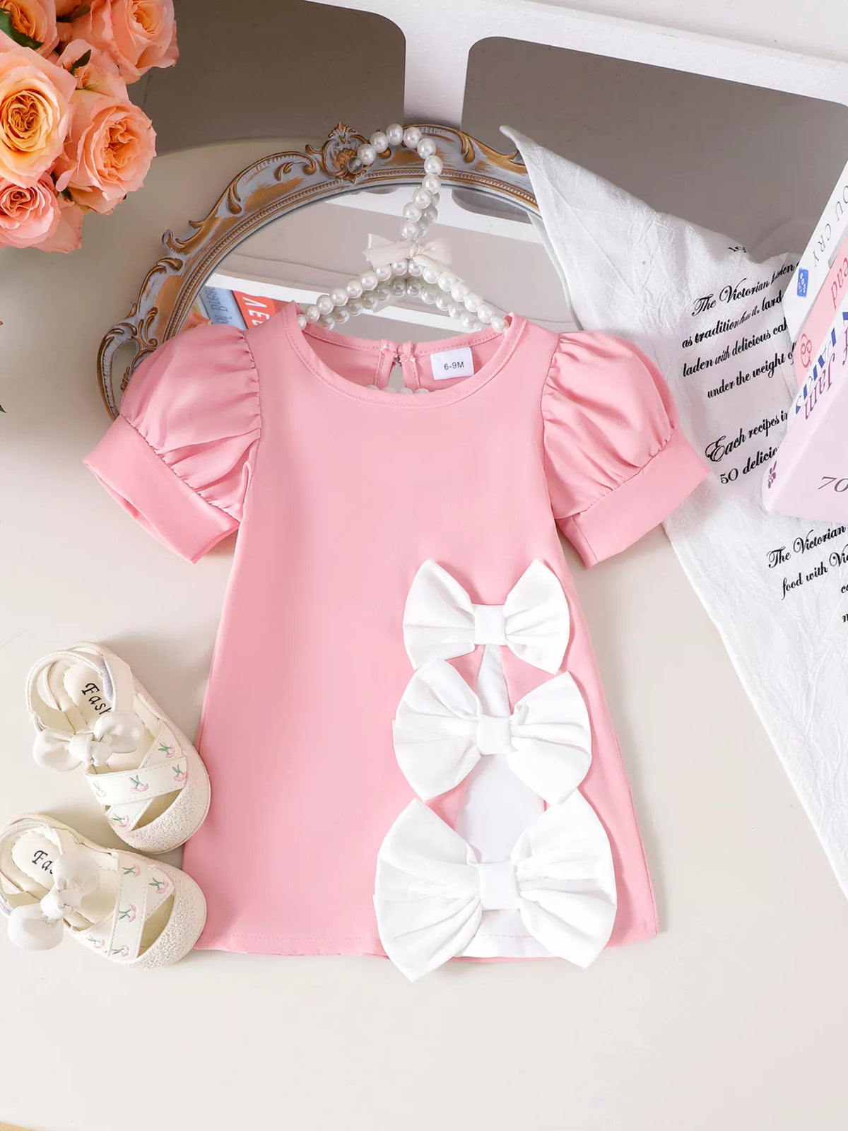 Children's Bow Puff Sleeve Dress - Lilixa.store