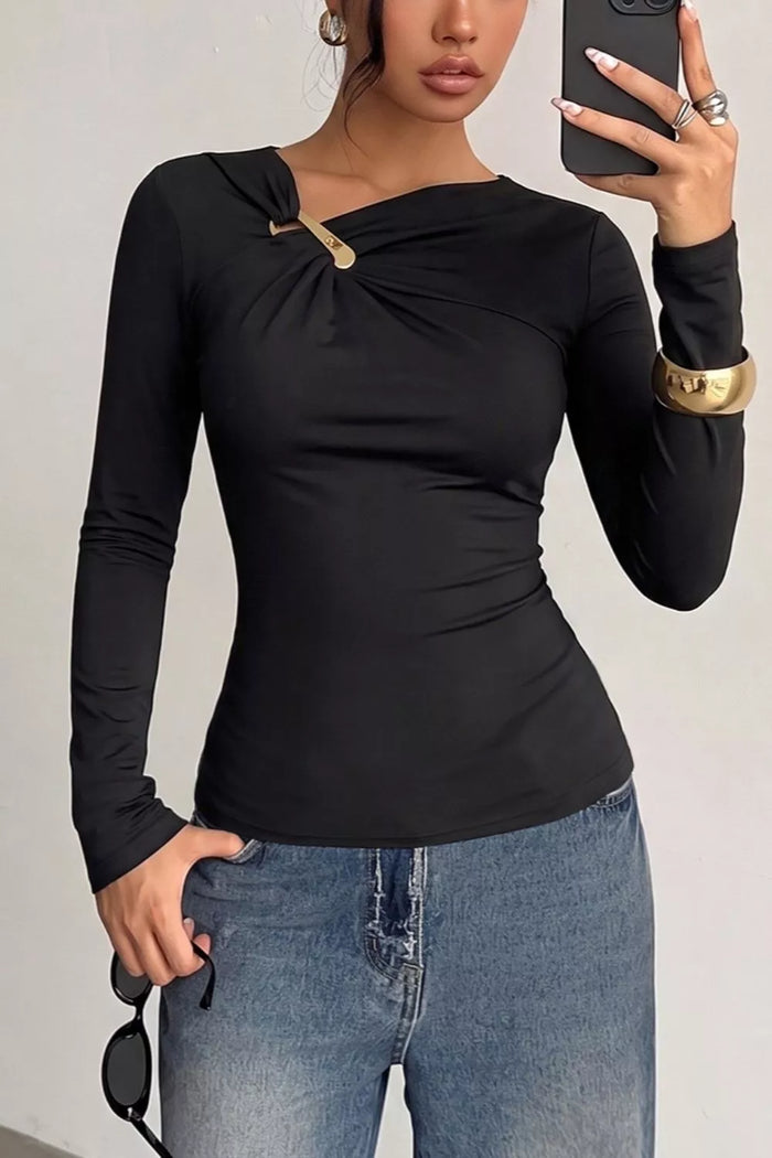 Slim Fit Long Sleeve Top - Lilixa.store