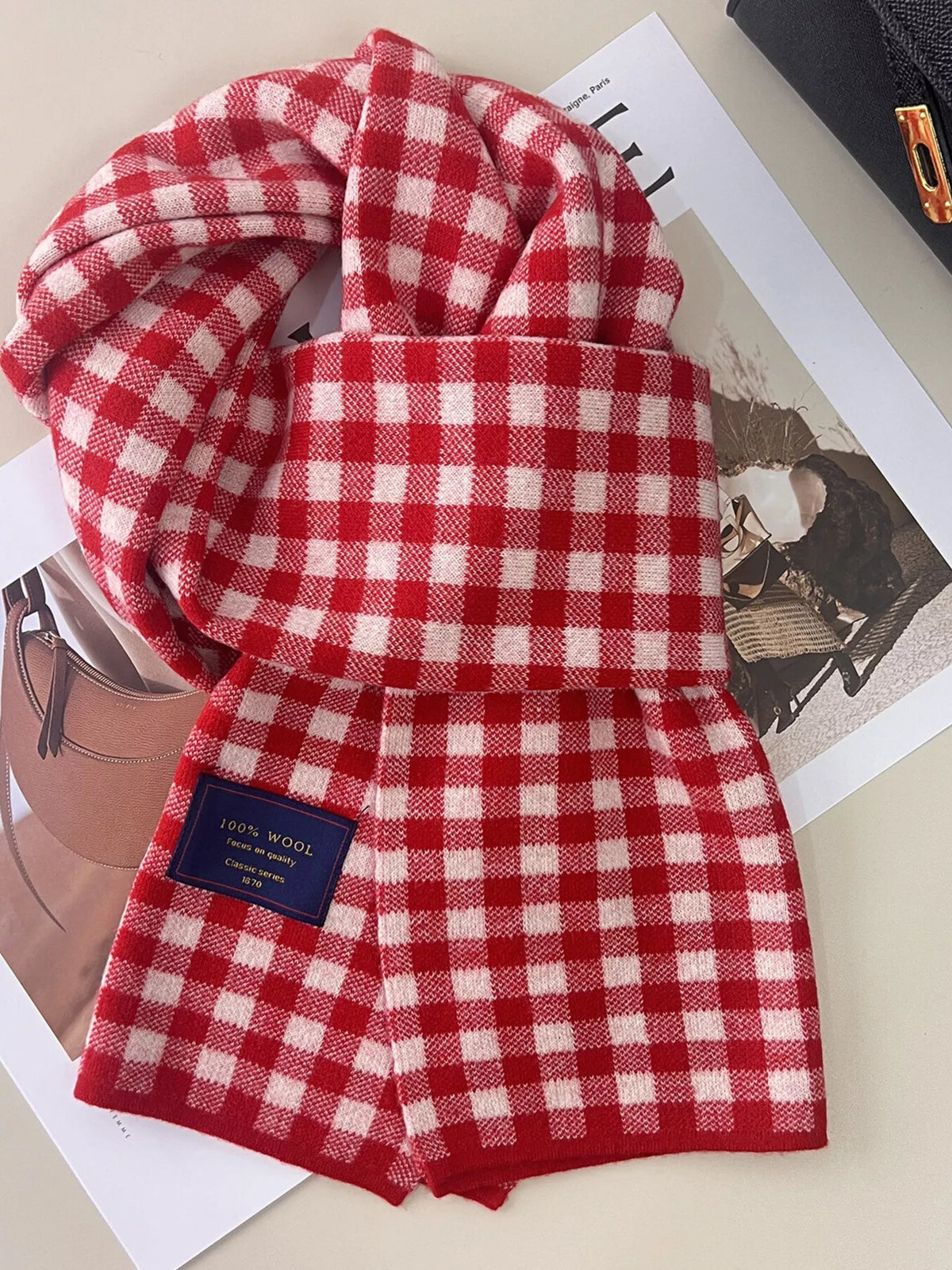 100% Wool Plaid Scarf - Lilixa.store