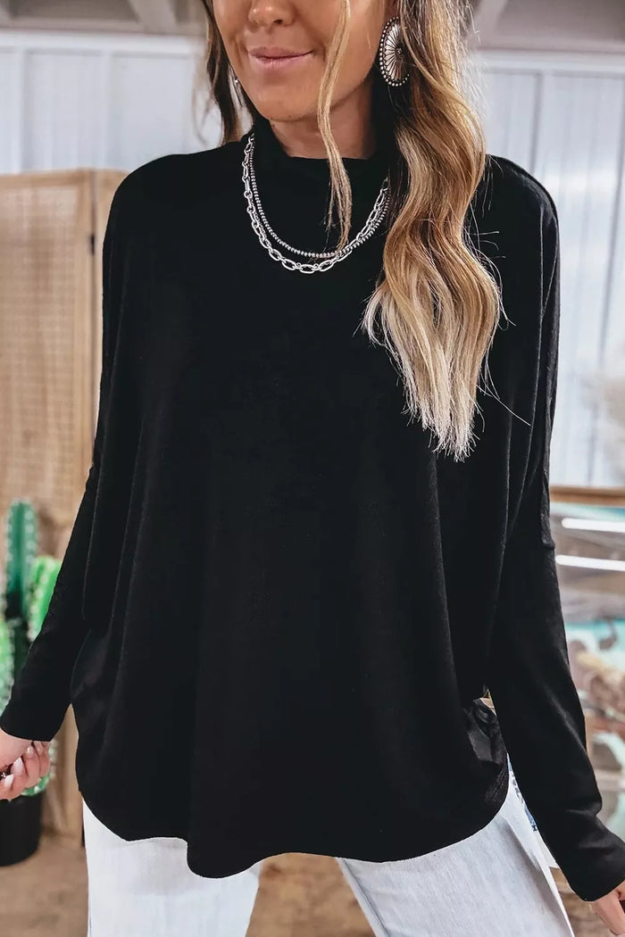 High Neck Long Sleeve Top - Lilixa.store