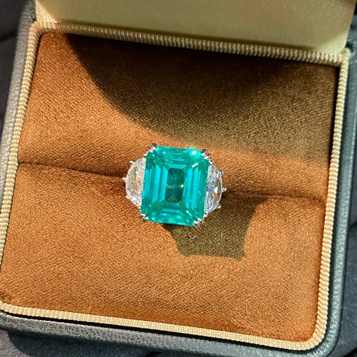 925 Sterling Silver Zircon Geometric Ring