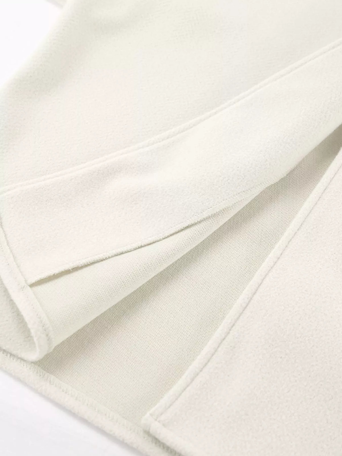 Elegant Stand Collar Open Front Outerwear in White, view 10