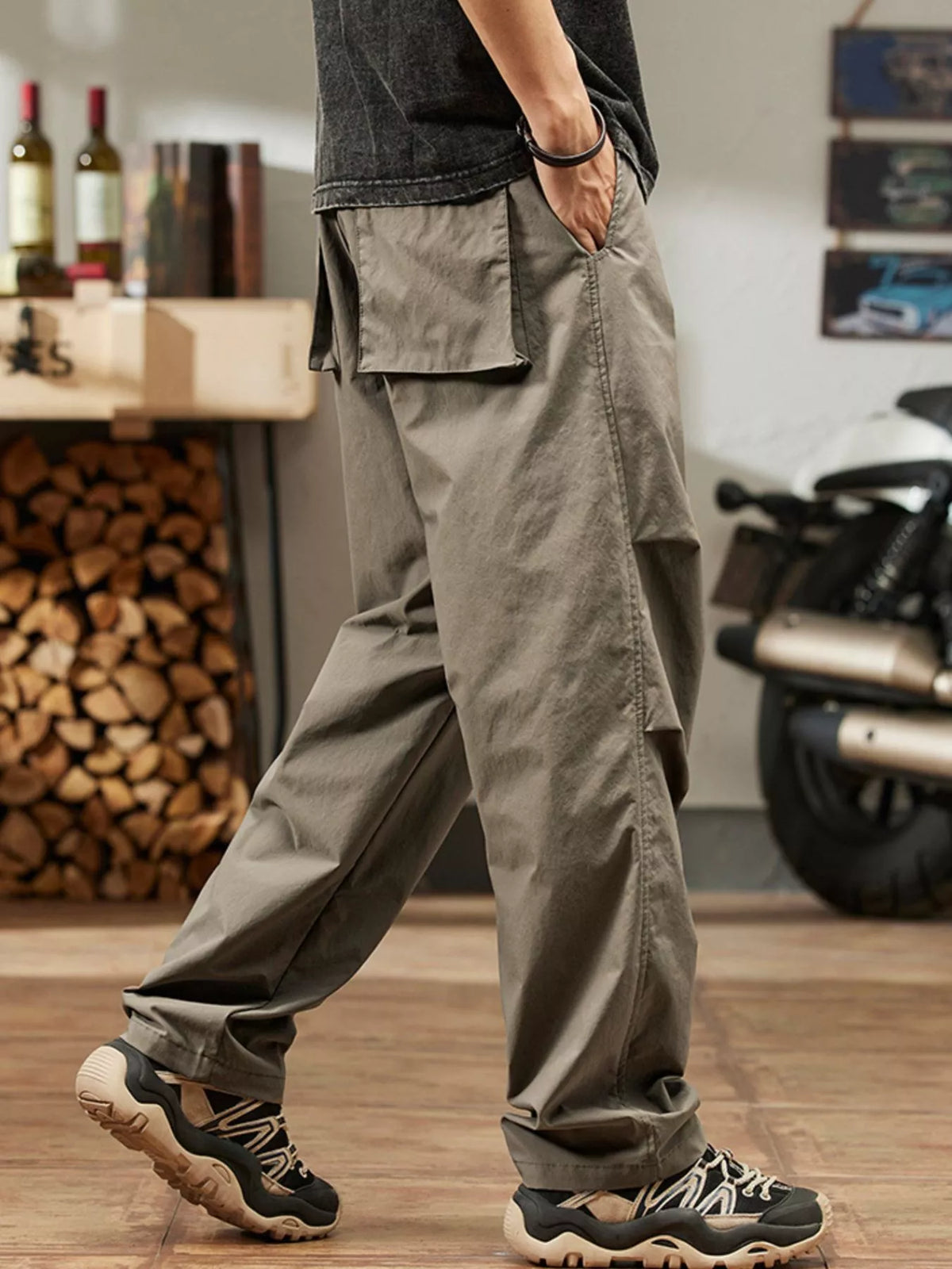 Men's Plus Size Casual Relaxed Fit Drawstring Pants, view 5