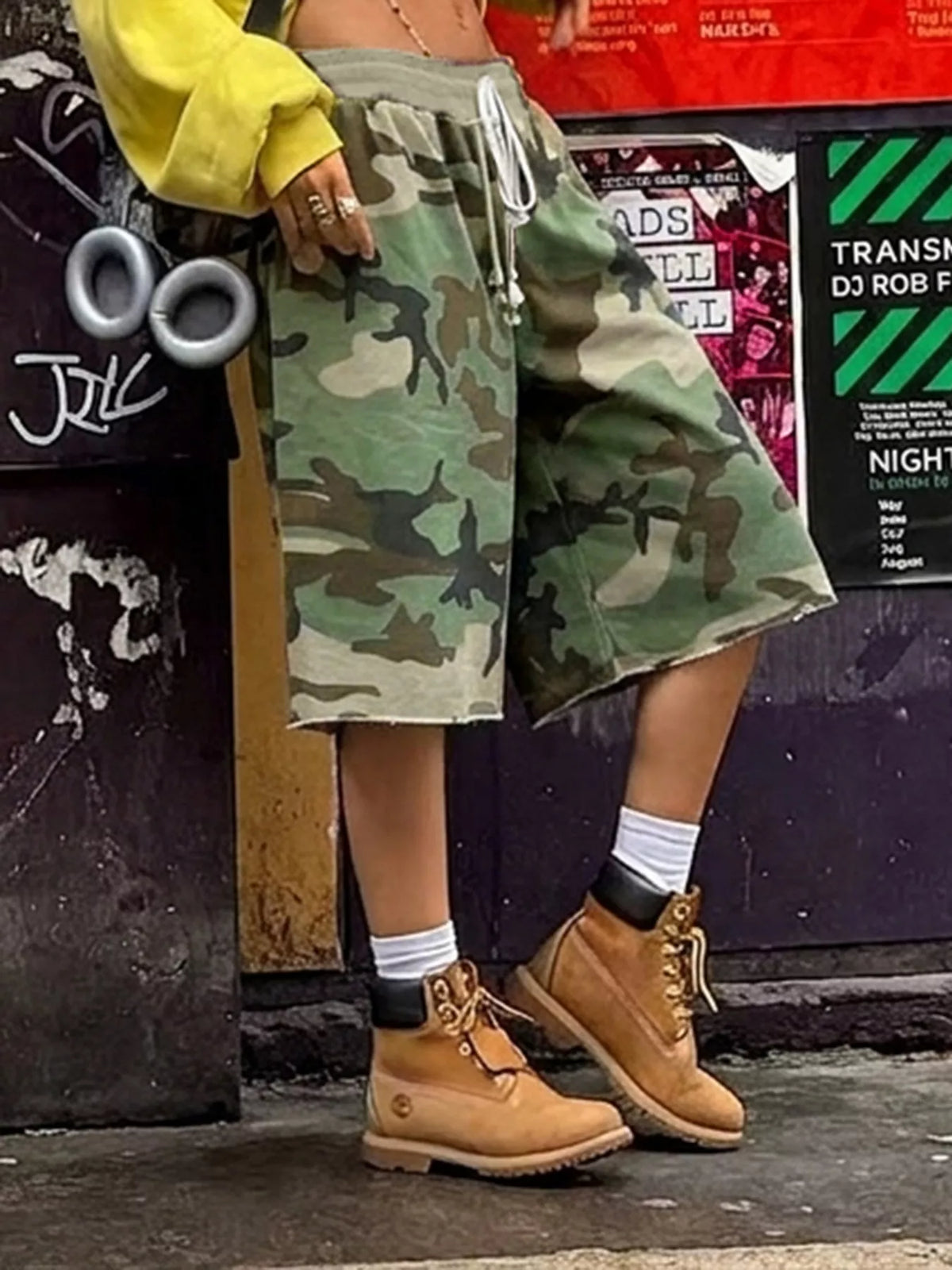 Camouflage Drawstring Shorts