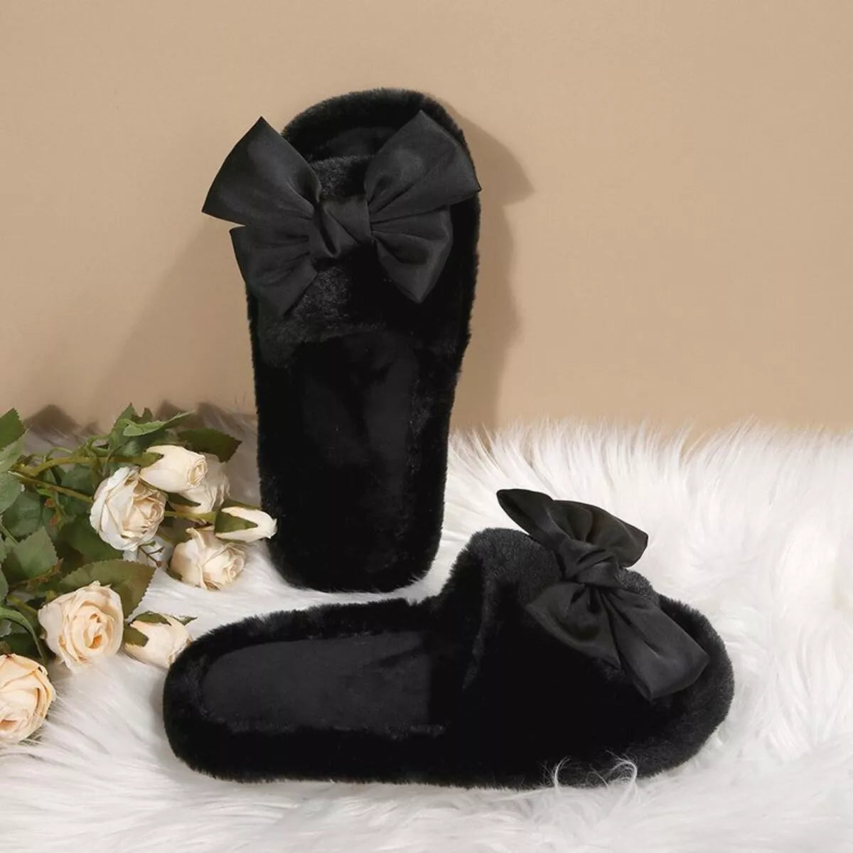 Bow Open Toe Flats Slippers - Lilixa.store
