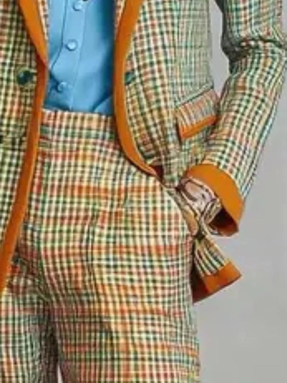 Plaid Blazer and Pants Suit Set - Lilixa.store