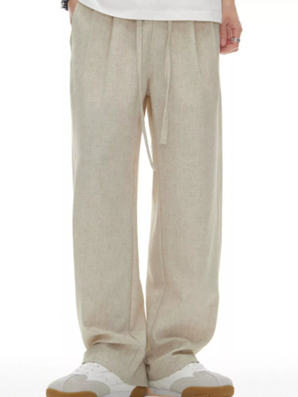 Men's Plus Size Wide Leg Pants in Apricot