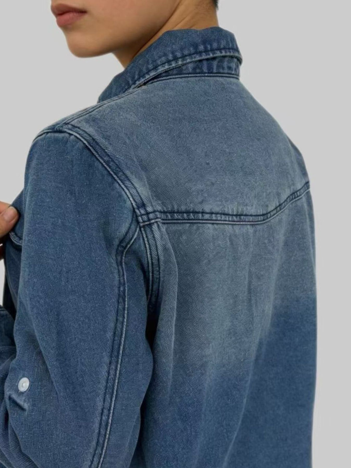 Button Down Classic Western Style Denim Top - Lilixa.store