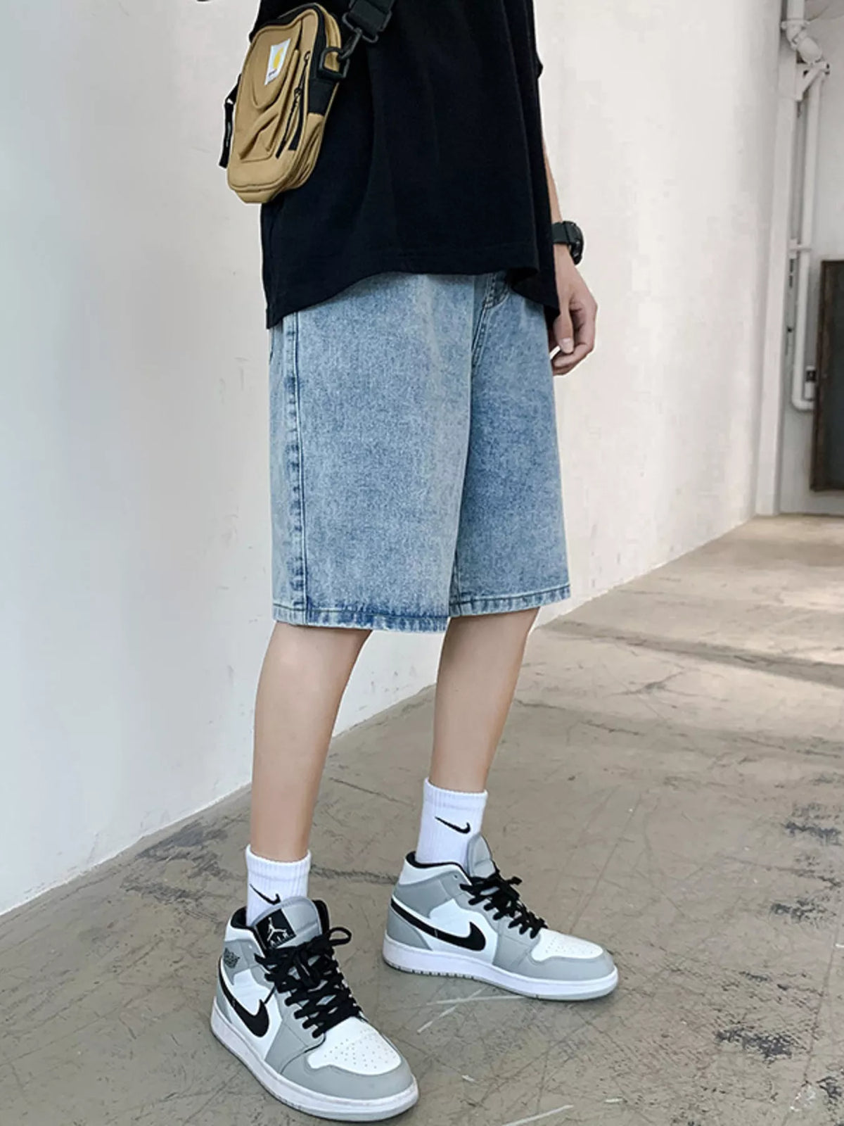 Men's Acid Wash Denim Shorts - Lilixa.store