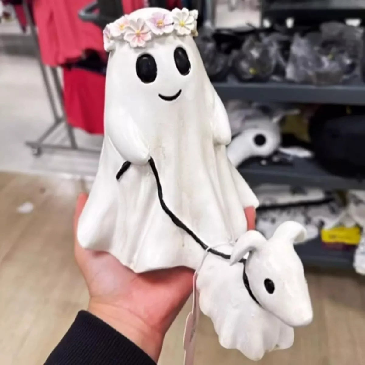 Halloween Ghost Walking Dog Decorative Ornament 2 Piece Set - Lilixa.store