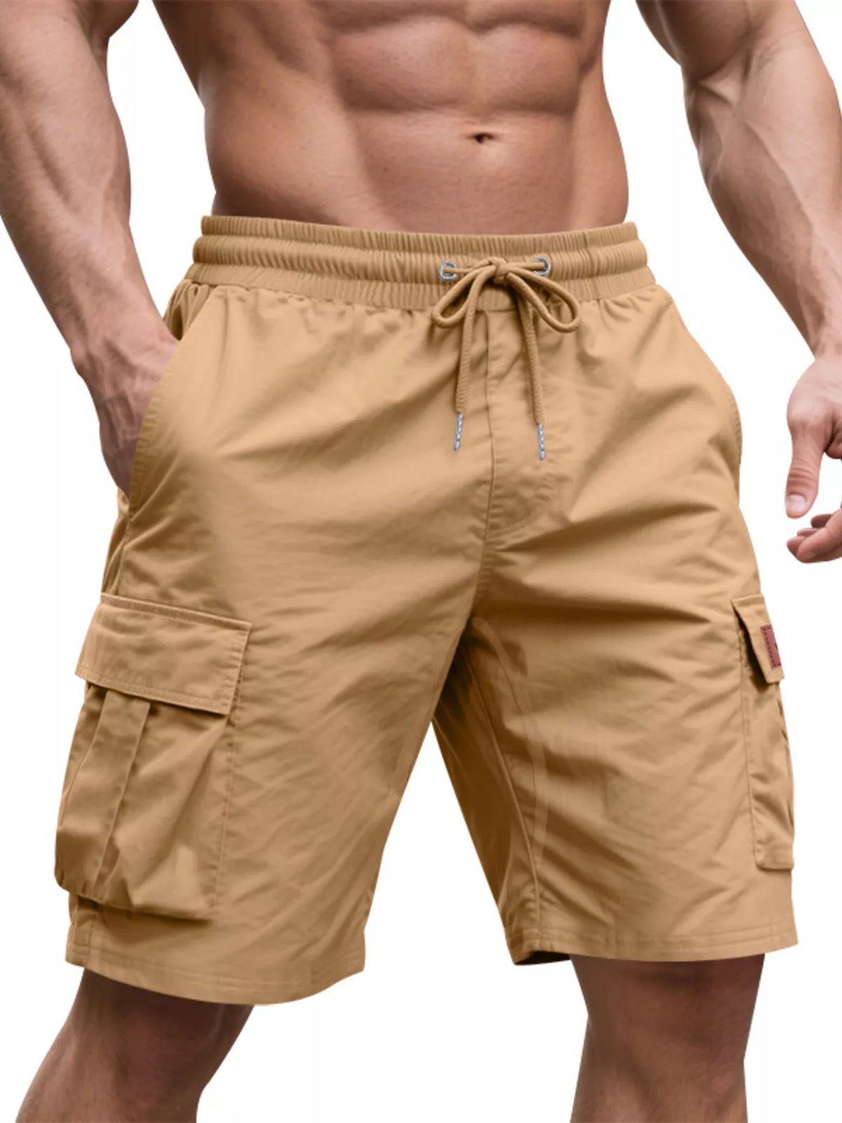 Men's Full Size Cargo Shorts with Drawstring Plus Size, view 14