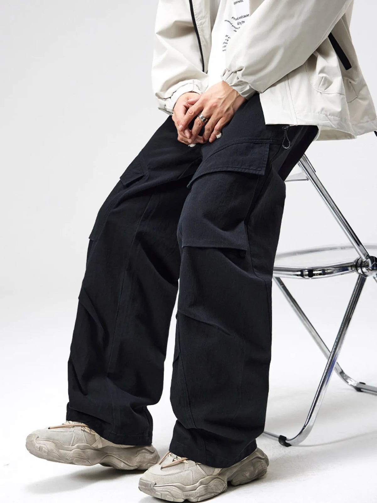 Men's Plus Size Cargo Utility Pants with Multiple Pockets, view 5