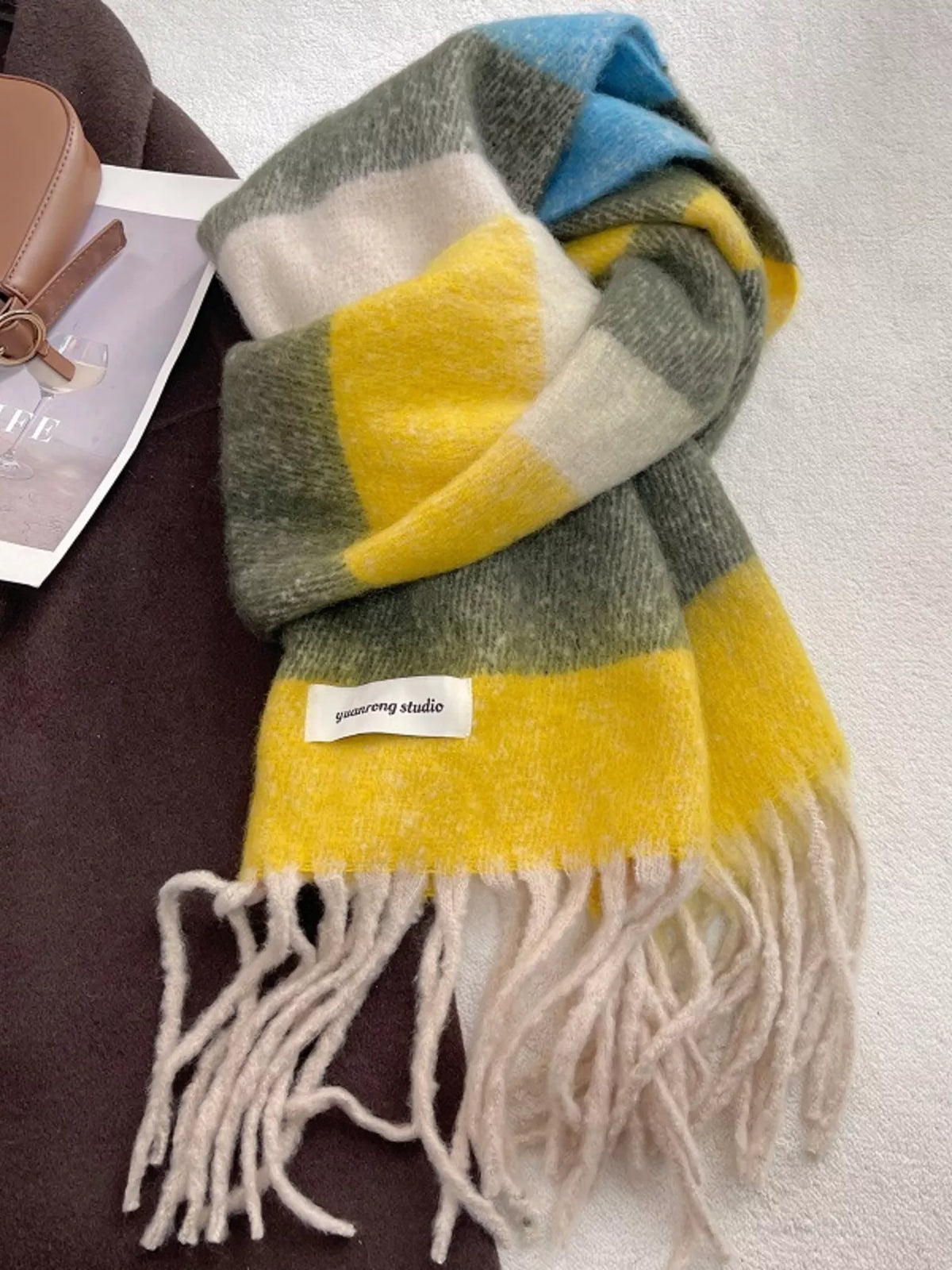 Soft Plaid Tassel Warm Scarf - Lilixa.store