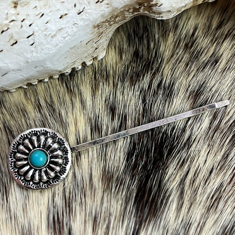 Turquoise Alloy Hairpin - Lilixa.store