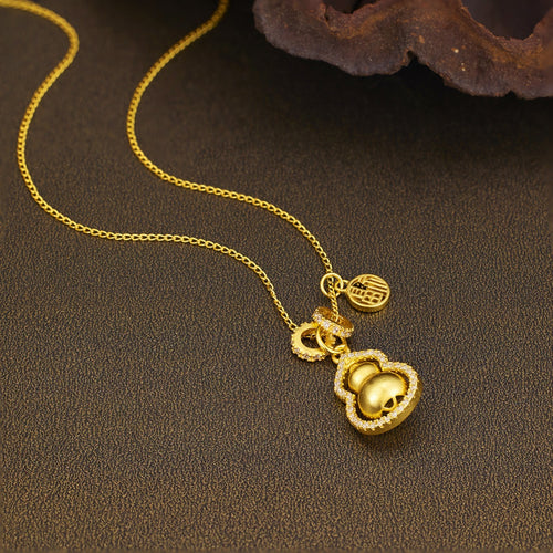 18K Gold-Plated Gourd Pendant Necklace - Lilixa.store