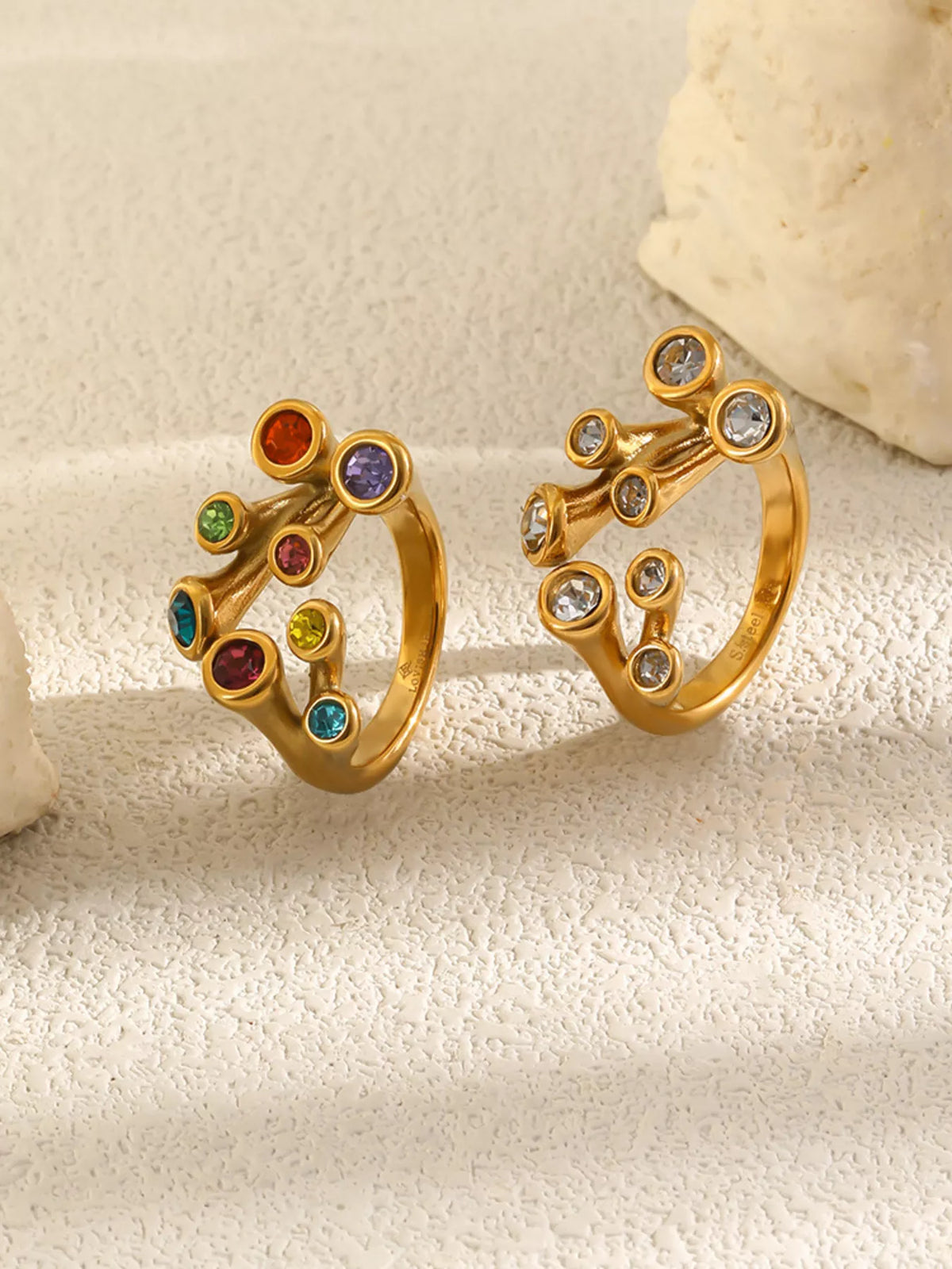 18K Gold-Plated Zircon Ring, view 2