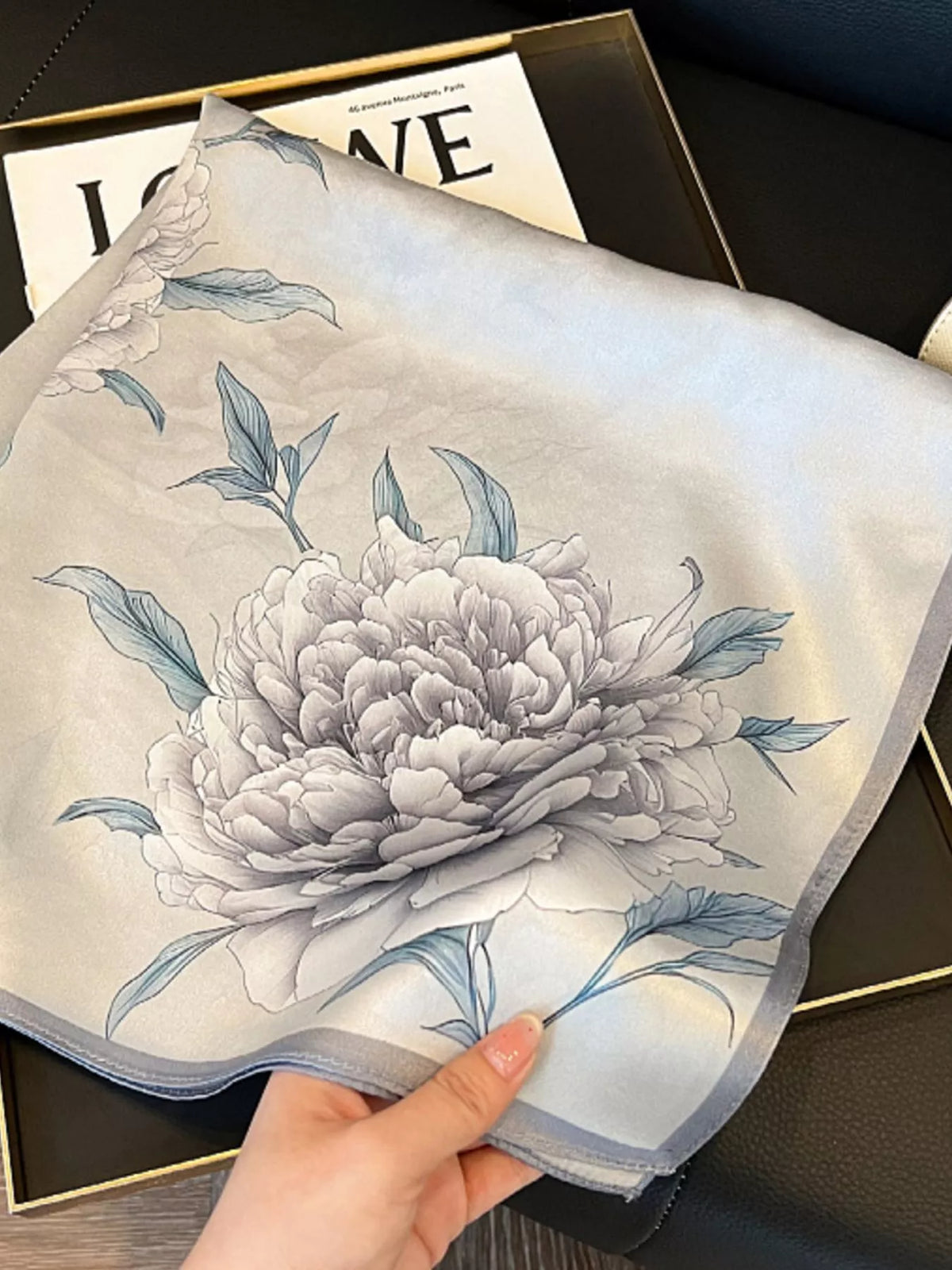 Floral Print Silk Square Scarf - Lilixa.store