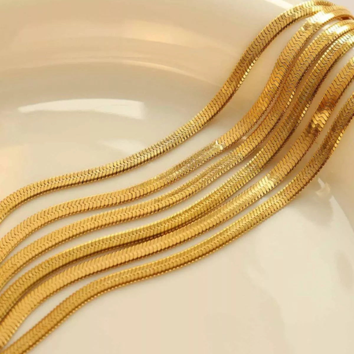 18K Gold-Plated Titanium Steel Necklace, view 7