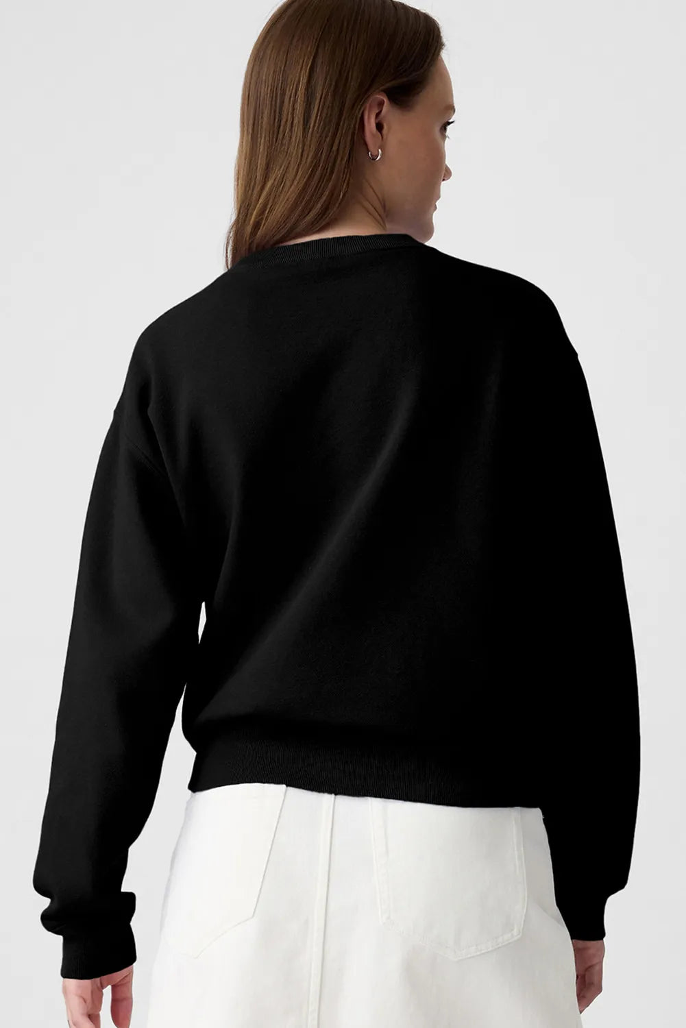 Graphic Round Neck Long Sleeve Sweatshirt - Lilixa.store
