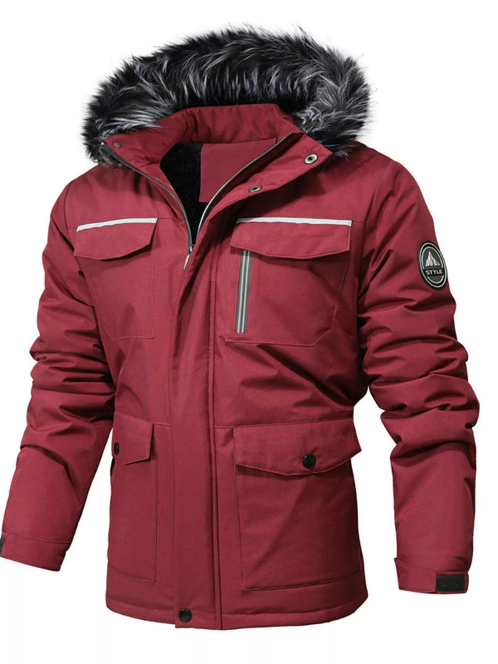 Men's Plus Size Fur Hooded Winter Parka Coat - Lilixa.store