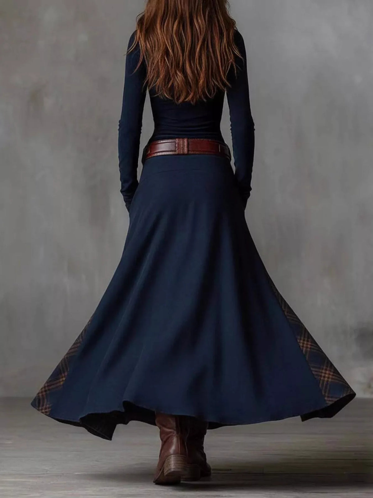 Full Size Button Front Plaid Patchwork Maxi Dress Plus Size - Lilixa.store