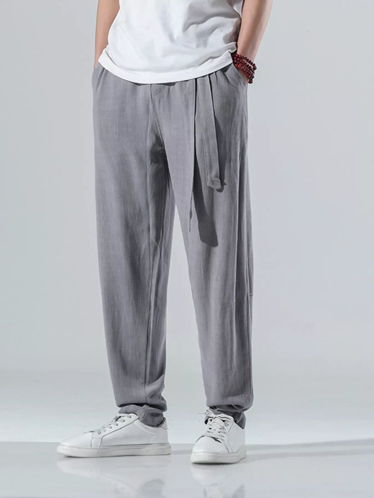 Men's Plus Size Relaxed Fit Casual Pants in Grey