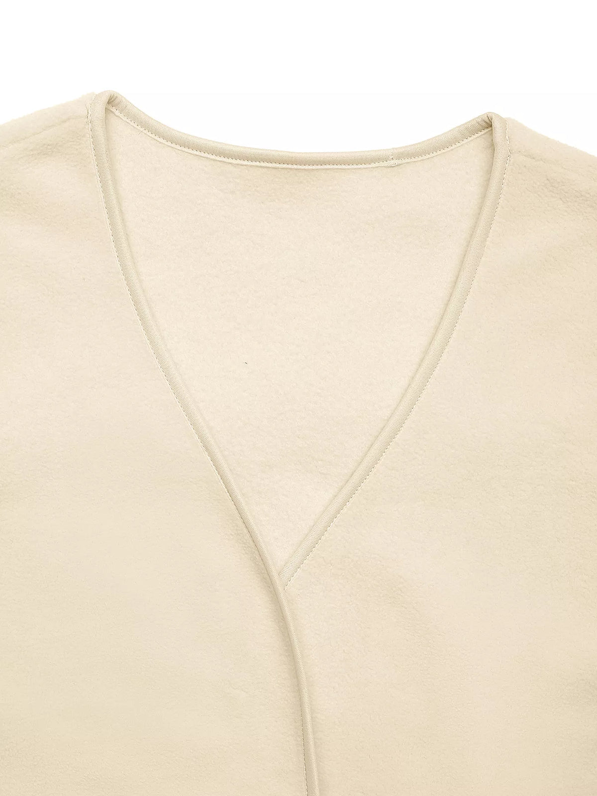 Full Size Open Front Vest Coat Plus Size in Apricot, view 13