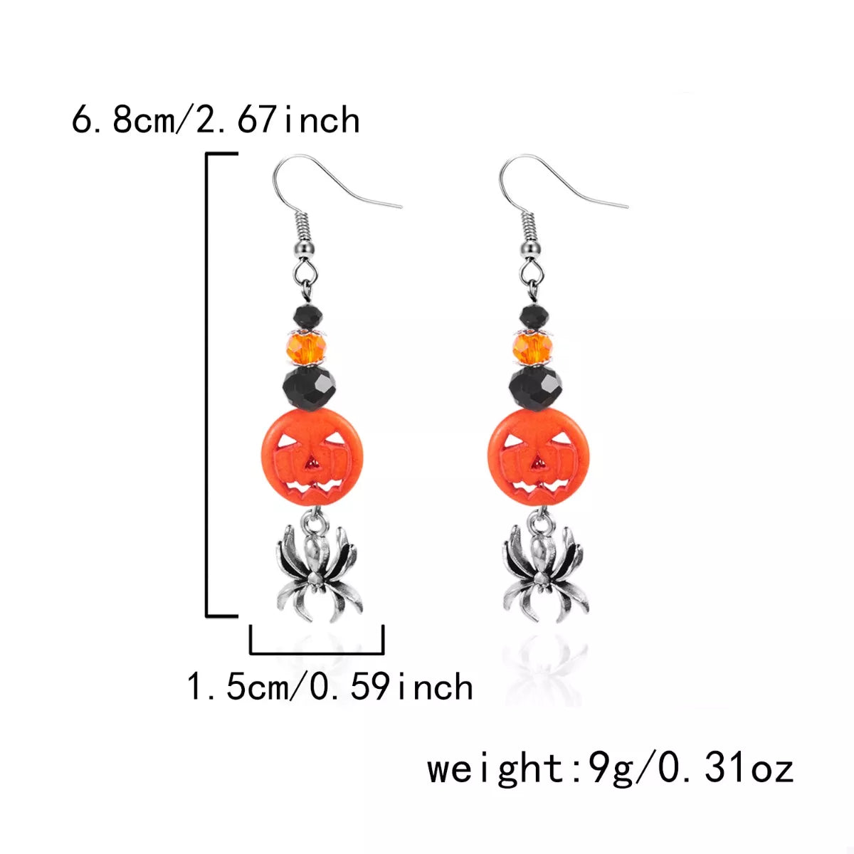 Halloween Spider Pumpkin Drop Earrings - Lilixa.store